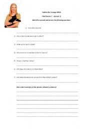 English worksheet: Sabrina the Teenage Witch Pilot Episode