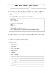 English Worksheet: Icebreaker