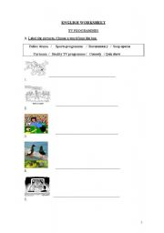 English worksheet: TV programmes