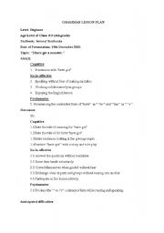 English Worksheet: lesson plan (grammar have got/has got)