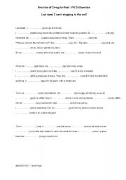 English Worksheet: Practice of Irregular Past Tense: Fill in Exercise