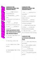 English Worksheet: Present Simple