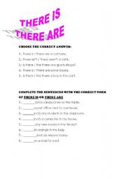 English Worksheet: There is / There are