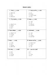 English worksheet: Present simple