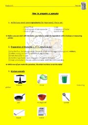 English worksheet: How to prepare a pancake