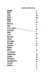 English worksheet: Alphabet Matching