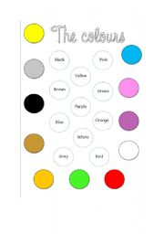 English Worksheet: COLOURS