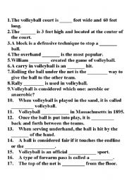 Volleyball Fill In The Blanks