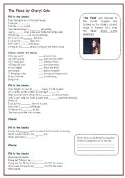 English Worksheet: SONG: THE FLOOD by Cheryl Cole