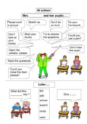 English Worksheet: Reported Speech (orders and requests)