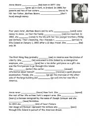 English worksheet: Annie Moores Biography