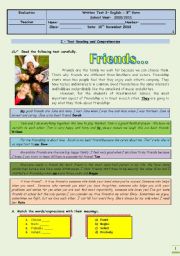 English Worksheet: test -friends- version 1