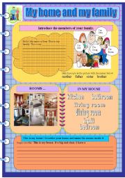 English Worksheet: my home and my family