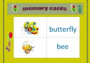 English worksheet: bugs ( memory cards)