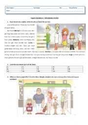 English Worksheet: Describing people