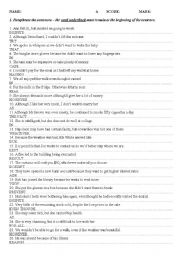 English Worksheet: clauses