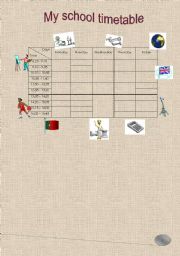 English Worksheet: Timetable