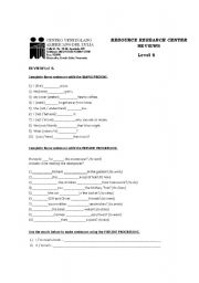 English Worksheet: Simple Present, Present Progressive,there is/there are,how much/how many,should/shouldnt,simple past and past progressive,going to,will