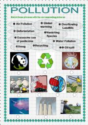 English Worksheet: POLLUTION