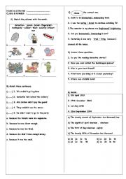 English Worksheet: mixed quiz