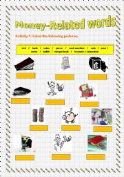 English worksheet: money-related words