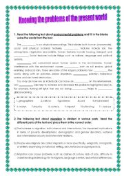 English Worksheet: Worksheet_Problems of the present world