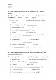 English Worksheet: second term test