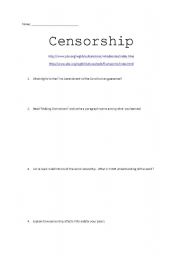English worksheet: Censorship