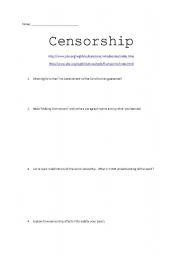 English Worksheet: Censorship
