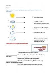 English Worksheet: kinds of weather