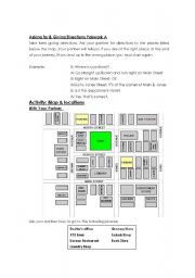 English Worksheet: giving directions - student A & B pairwork sheets