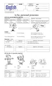 English Worksheet: personal pronoun
