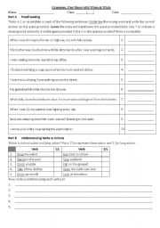 English Worksheet: Past Tense with When and While