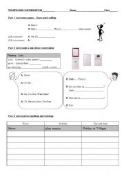 English Worksheet: Telephone Conversation