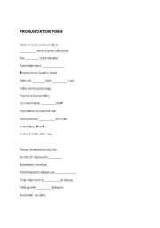 English Worksheet: pronounciation poem