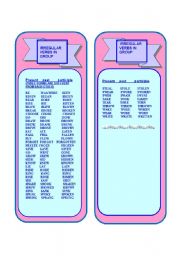 English Worksheet: irregular verbs in group part2 