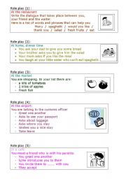 English Worksheet: speaking in roles