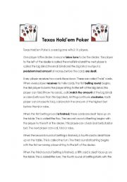 English worksheet: Texas Hlod em Poker