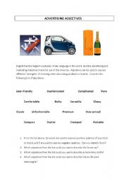 English Worksheet: Advertising Adjectives