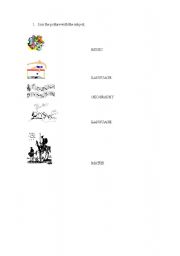 English Worksheet: School subjects