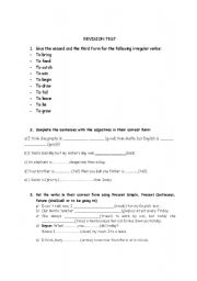 English worksheet: Revision Test