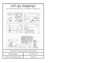 English Worksheet: Lets go shopping !