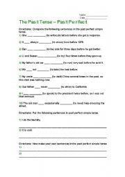 English worksheet: tense test