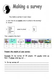 English Worksheet: Making a survey