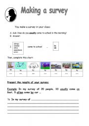 English worksheet: Making a survey