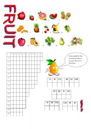English Worksheet: Fruit Puzzle