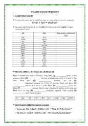 English worksheet: Preparation work for 8th grade test.