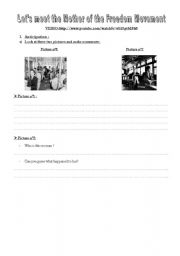 English Worksheet: Lets meet the mother of the freedom movement