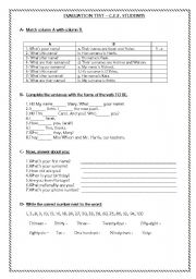 English worksheet: TEST - second of a series for training classes.