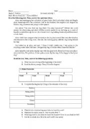 English Worksheet: Plot and Character